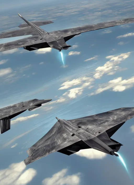 Image similar to hyperrealism, detailed textures, photorealistic 3 d, pilots view of squad flying futuristic stealth fighter jets, flying ultra low over an endless plain of flamingos, ultra realistic, cinematic, intricate, cinematic light, concept art, illustration, artstation, unreal engine 8 k