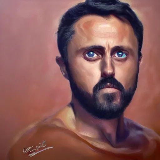 Prompt: forsen, expressive oil painting, muscular, trending on artstation