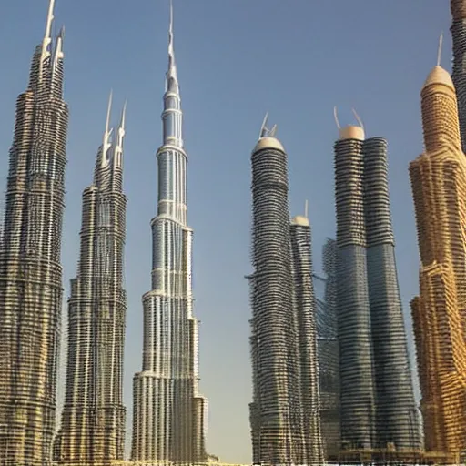 Image similar to burj Khalifa made of cactus