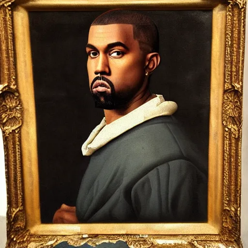 Image similar to A Renaissance portrait painting of Kanye West