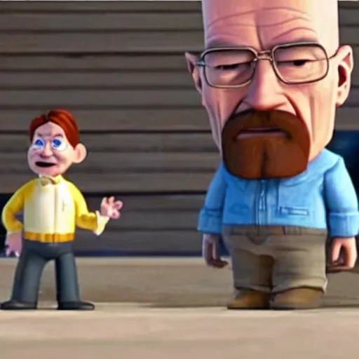 Prompt: walter white in a pixar movie