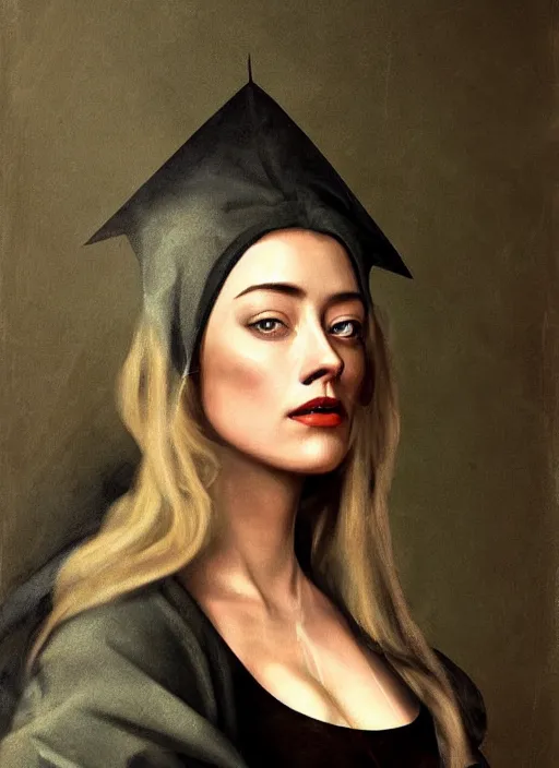 Image similar to amber heard painted by hieronymus bosch, detailed digital art, trending on Artstation