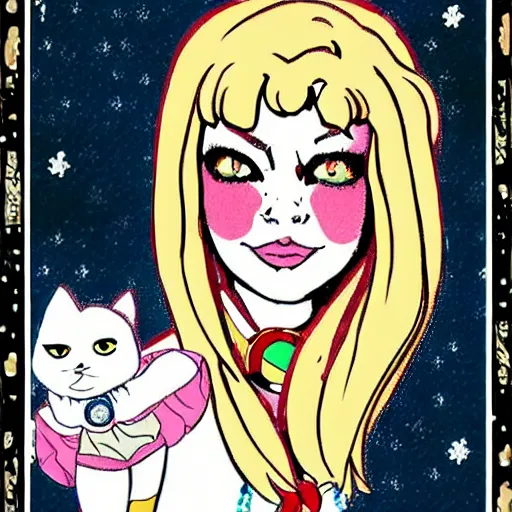 Image similar to emma stone in the style of sailor moon