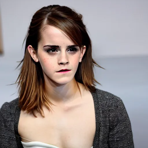 Prompt: emma watson angrily smashing a computer. photo.