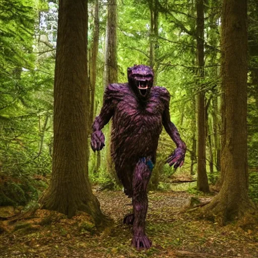 Image similar to a humanoid monster emerging from a forest