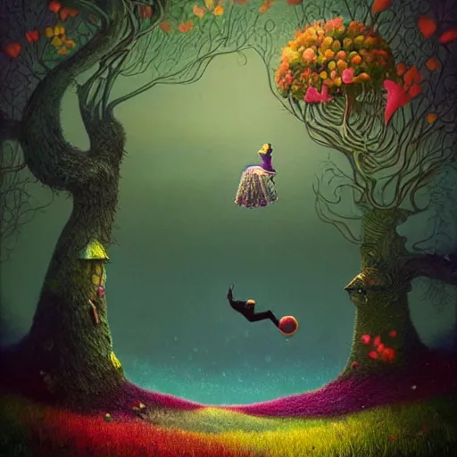 Image similar to pixar, surreal hybrid animals, nostalgia for a fairytale, magic realism, flowerpunk, mysterious vivid colors by andy kehoe and amanda clarke en un mundo de Gediminas Pranckevicius