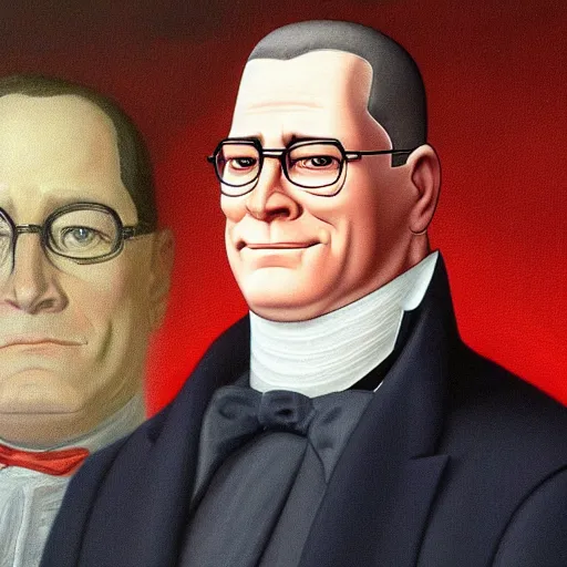 Image similar to Hank Hill from king of the Hill as the 3rd president of the united states, realistic, ultra detailed, oil painting