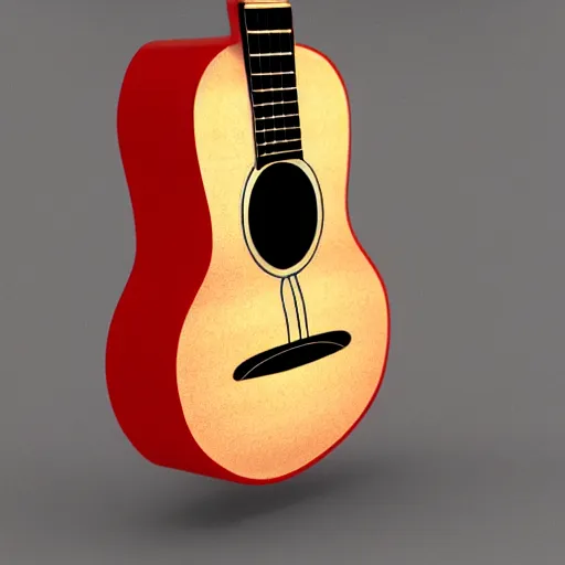 Prompt: A 3d model of a guitar by Leticia Gillett