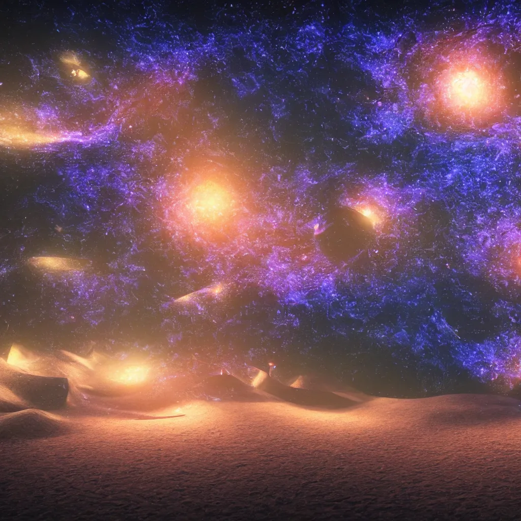 Prompt: sand clocks in a galaxy made of stars, space, nebulas stars Dmt Psychedelic cosmos, cosmic, Hallucination, night sky; 8k, artstation, unreal engine, octane render, hdr, surrealistic, hyperrealism, glow, photorealistic, volumetric lighting, Dreamy, dynamic, mystical
