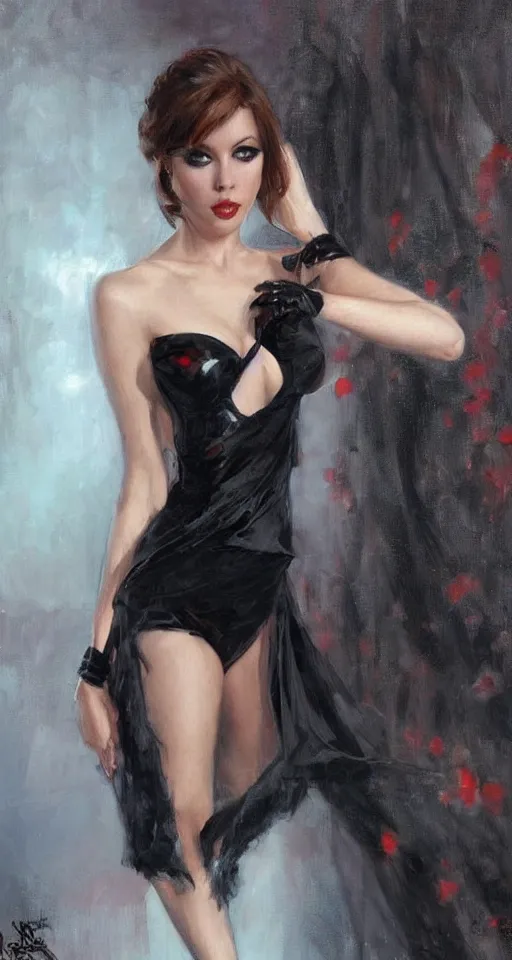 Prompt: black widow by Konstantin Razumov