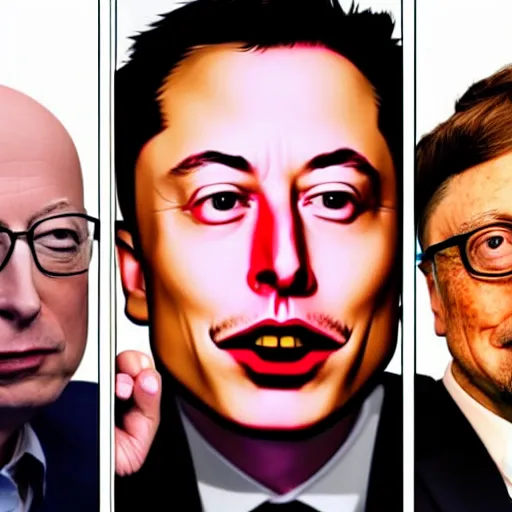 Prompt: UHD photorealistic Elon Musk playing poker with Satoshi Nakamoto, Klaus Schwab, and Bill Gates, hyperrealistic, correct details, symmetrical faces, accurate faces,