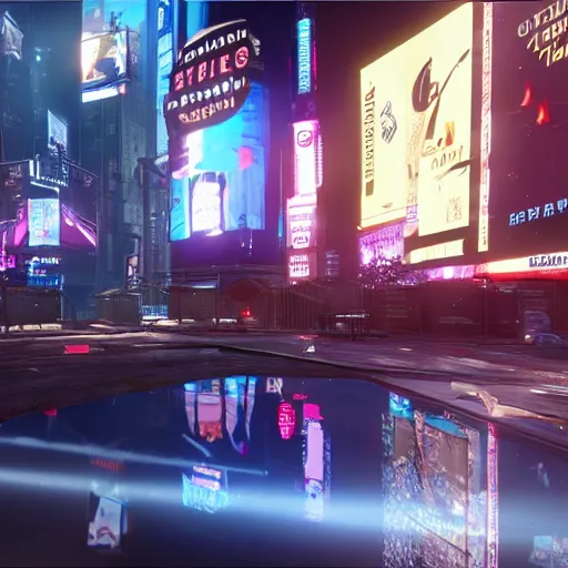 Image similar to still image of times square in the tower of destiny 2, destiny 2, unreal engine 5, screenshot