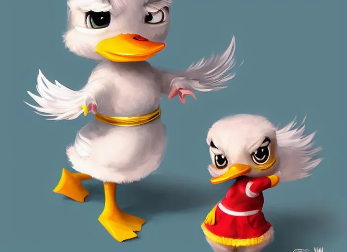 Prompt: award - winning detailed concept art of a cute iconic anthropomorphic little duck character wearing a sailor suit. art by wlop on bcy. net, realistic. detailed feathers, art by cheng yi. artstationhd, artgerm, disney pixar