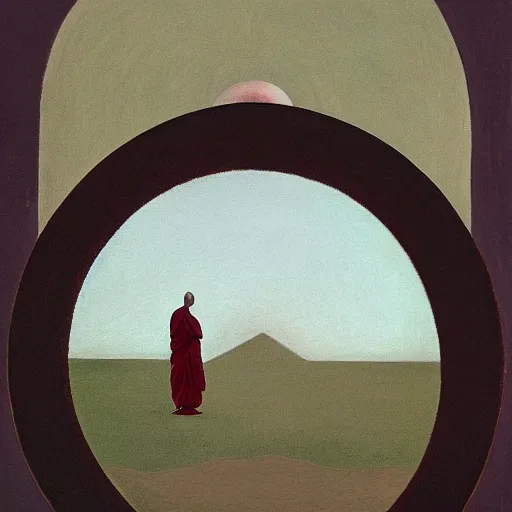 Image similar to a monk inside a circle by gertrude abercrombie