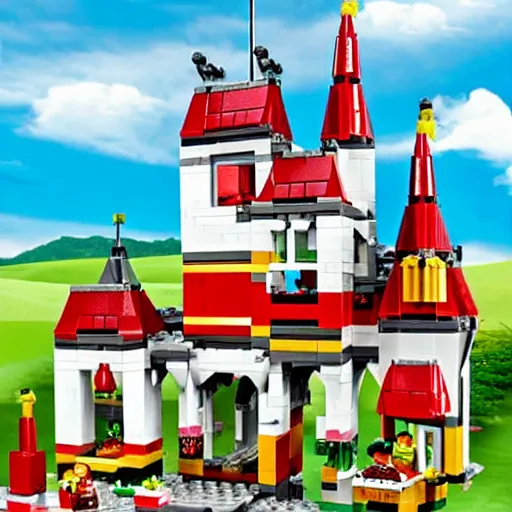 Image similar to ronald mcdonalds castle lego set