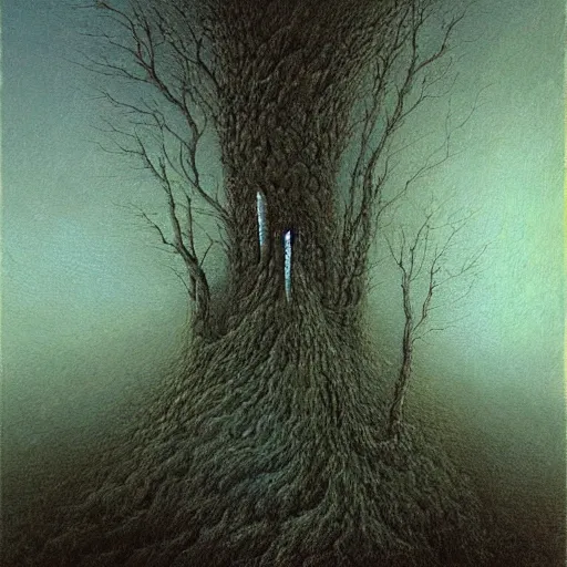 Image similar to a painting by zdzislaw beksinski