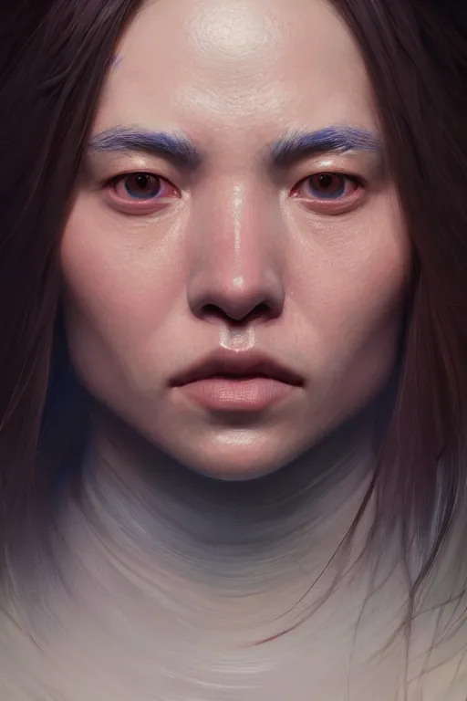 Image similar to ultra detailed close up face portrait of charly from the orville, extremely detailed digital painting, in the style of fenghua zhong and ruan jia and jeremy lipking and peter mohrbacher, mystical colors, rim light, beautiful lighting, 8 k, stunning scene, raytracing, octane, trending on artstation