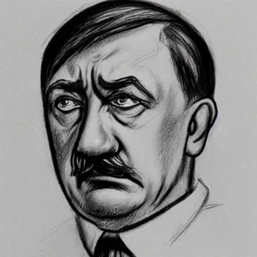 Image similar to milt kahl pencil sketch of adolf hitler