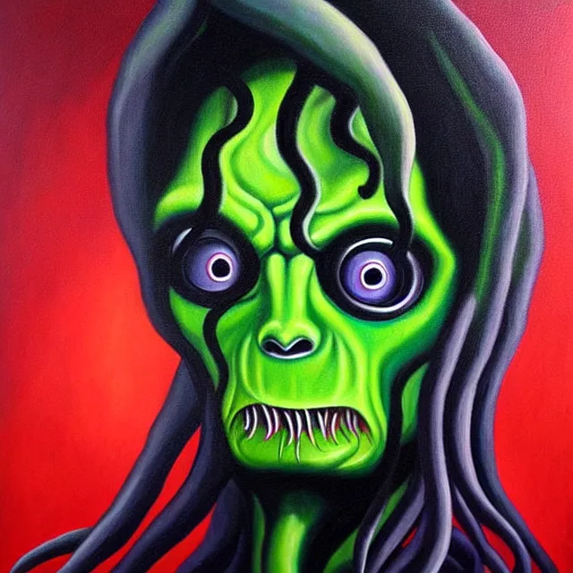 Image similar to a beautiful painting cthulhu mythos michael jackson face, by dana irving realistic oil painting