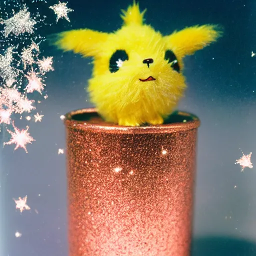 Prompt: a pichu made out of glitter and stardust, ultra detailed, cinestill 8 0 0