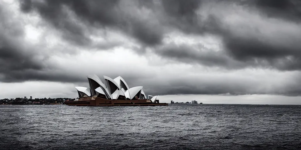 Image similar to landscape photo, stormy overcast rain, Sydney, Sydney Opera House