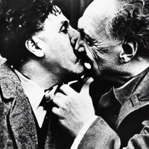 Image similar to Einstein kissing lenin