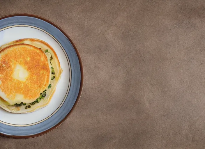 Image similar to potato on a pancake, professional food photography, studio lighting, plating