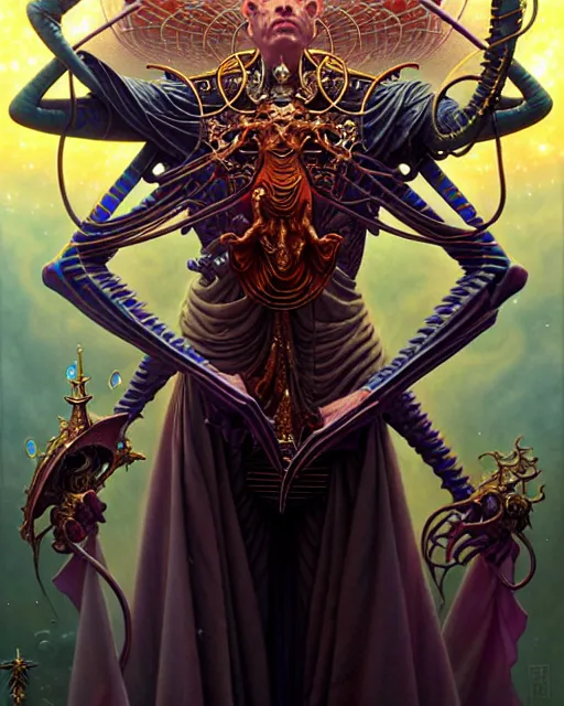 Image similar to the emperor tarot card, fantasy character portrait made of fractals, ultra realistic, wide angle, intricate details, the fifth element artifacts, highly detailed by peter mohrbacher, hajime sorayama, wayne barlowe, boris vallejo, aaron horkey, gaston bussiere, craig mullins