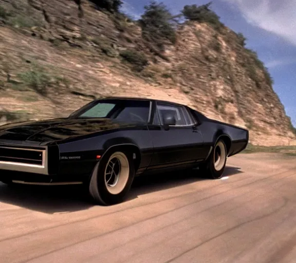 Image similar to a pov shot, color cinema film still of knight rider kitt pontiac, cinematic.