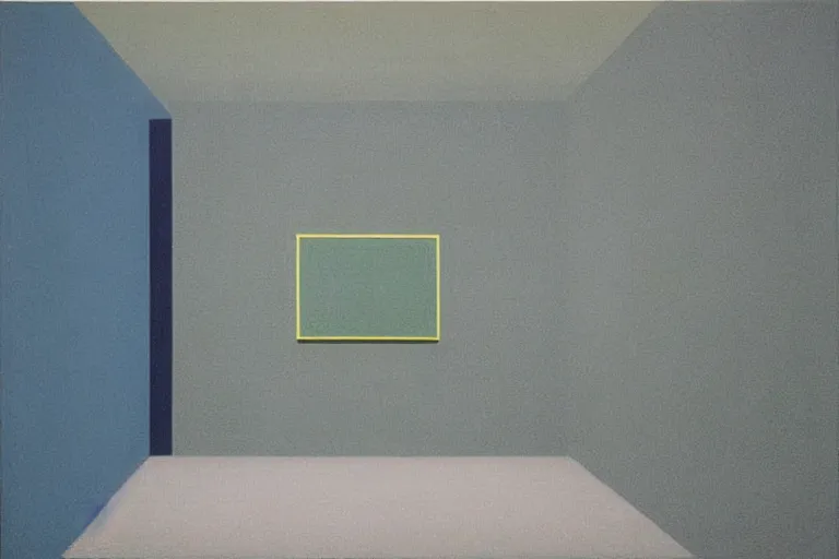 Prompt: david hockney minimalist grainy noisy James Turrell painting of the Mona Lisa