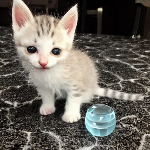 Image similar to kitten made of water