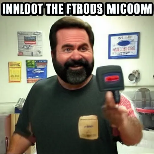 Prompt: billy mays in the backrooms