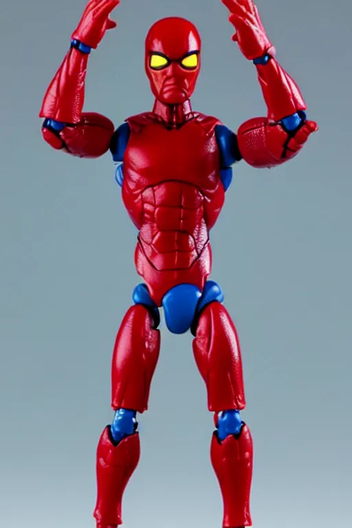 Image similar to product photo of kenner action figure, 5 points of articulation, sci fi, superhero, perfect human proportions, t - pose, studio lighting