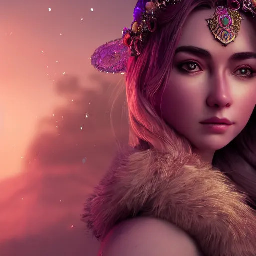 Image similar to portrait of wonderful princess of amethyst with fair skin, ornate 8 k gorgeous intricate detailed, accent lighting, dramatic light, octane render