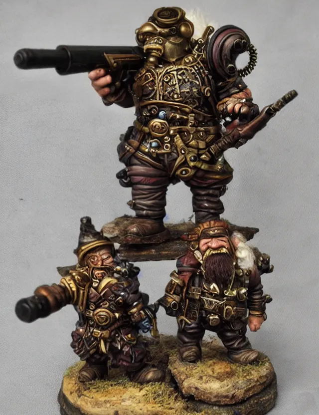 Image similar to dwarf with shotgun steampunk, hyper detailed, quality