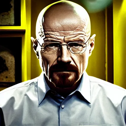 Prompt: walter white is very happy