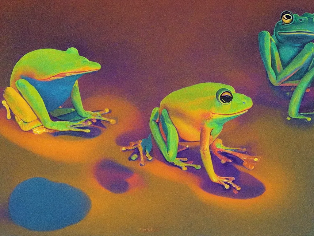 Image similar to the roots of the frog. painting by luigi serafini, agnes pelton