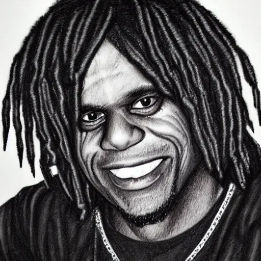Prompt: chief keef as a muslim pencil drawing 4 k quality super realistic