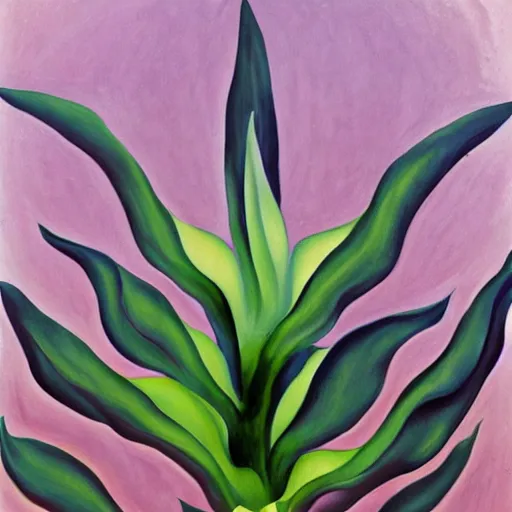 Prompt: georgia o'keeffe painting of a corpse flower