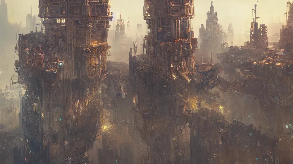 Prompt: cyberpunk torre del oro in sevilla city of spain, reflexions, very high details by william turner art, greg rutkowski and alphonse mucha, trending on artstation, very very detailed, masterpiece,