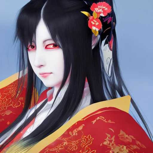 Prompt: portrait of yotsuyu as kaguya hime tsukuyomi, final fantasy xiv artstation