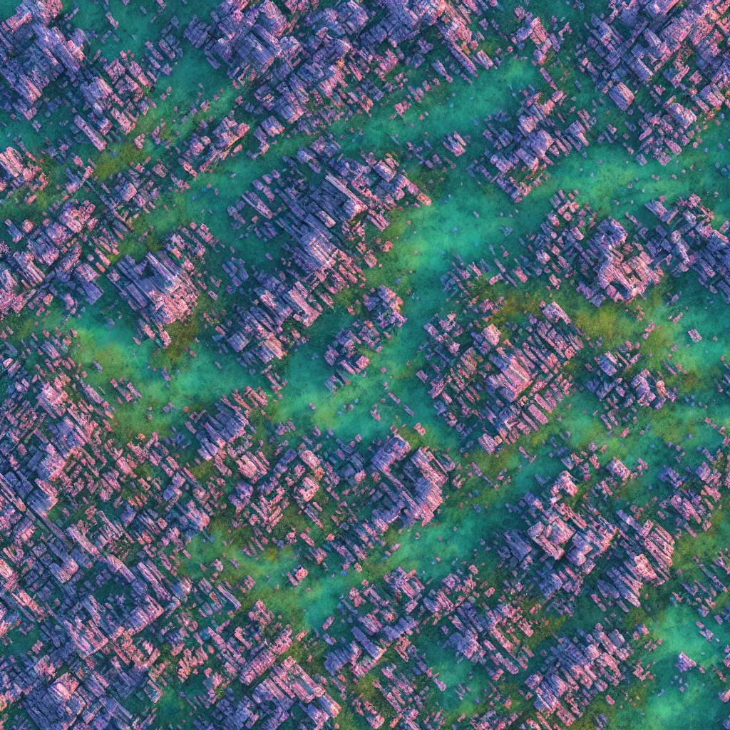 Prompt: aerial high resolution!! photography of a landscape filled with a disrupted biotech networks, vibrant and iridescent, highly ornated, sky is not visible, 8K, Octane Render, cinematic, state of the art, hyperrealistic lights, random scheme color