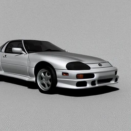 Prompt: 1998 Toyota Supra, silver, 3d model,