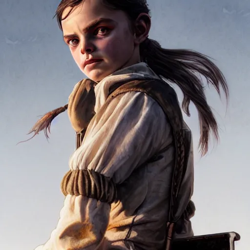 Prompt: dafne keen, mad max, cinematic shot, 8 k, art by artgerm and greg rutkowski and alphonse mucha