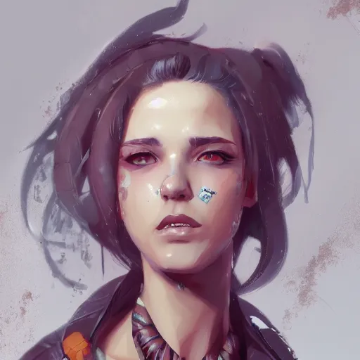 Prompt: highly detailed portrait of a punk young lady by by Loish, Artgerm,Greg Tocchini, Greg Rutkowski, 4k resolution