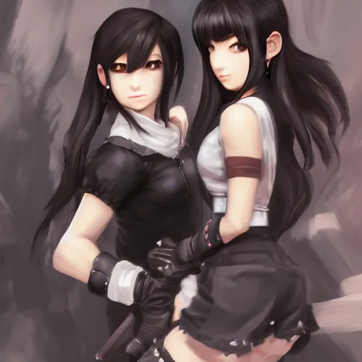 Prompt: head and shoudlers of tifa lockhart by WLOP, rossdraws, Logan Cure, Mingchen Shen, BangkuART, sakimichan, yan gisuka, JeonSeok Lee, zeronis, Chengwei Pan on artstation