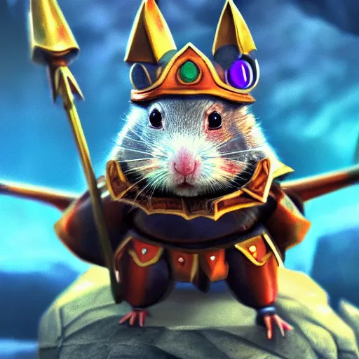 Image similar to an award winning, animation key frame of an adorable roborvski hamster, dressed as a knight, fighting a dragon, cute art style, colorful, cgi, unreal engine, ultra hd, high definition, high quality, crisp, sharp, smooth, 8 k resolution