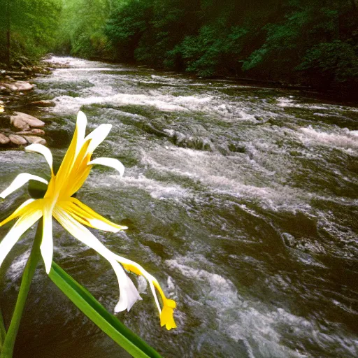 Image similar to cahaba river alabama, hymenocallis coronaria, kodak portra 4 0 0,