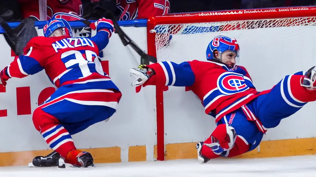 Prompt: Nick Suzuki first penalty shot goal as a Habs