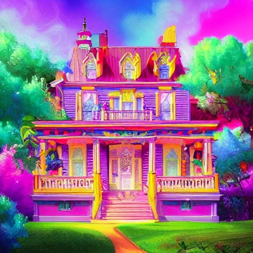 Prompt: a lisa frank house design, highly detailed, digital painting, artstation, smooth, sharp focus, illustration, art by artgerm and greg rutkowski